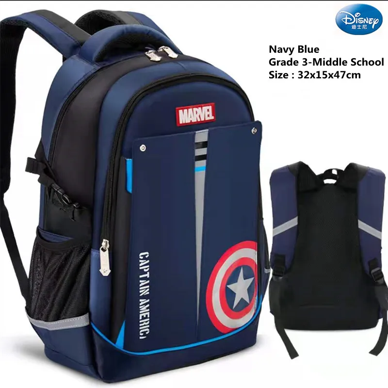 Genuine Disney Mickey New School Bags For Boys Primary Student Shoulder Orthopedic Backpack Large Capacity Light Mochila Escolar