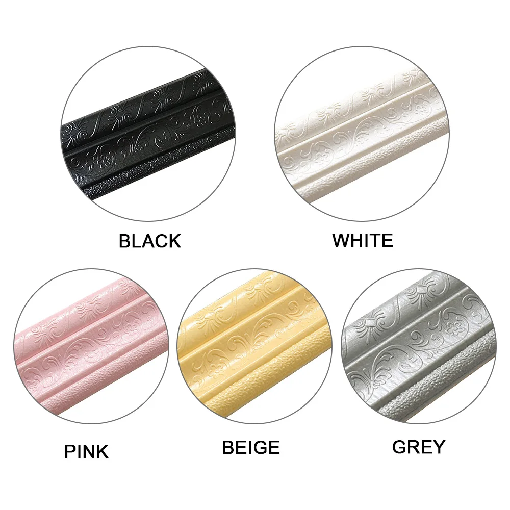 

3D Foam Wall Stickers Waterproof Self-Adhesive Wallpaper Border Wall Decor Removable Sticker