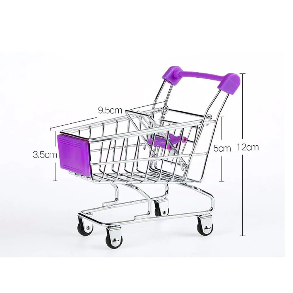 Dressing Puff Storage Basket Mini Shopping Cart Layer Kids Toy Creative Desktop Shelves Rack | Дом и сад
