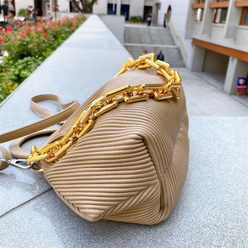 Складные сумки с золотой цепочкой для женщин новинка 2021 роскошные дизайнерские