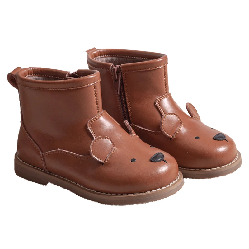 Детские зимние ботинки с мультяшными животными, детская обувь из натуральной кожи с кроликом, зимние теплые плюшевые милые кроссовки для де... от AliExpress RU&CIS NEW