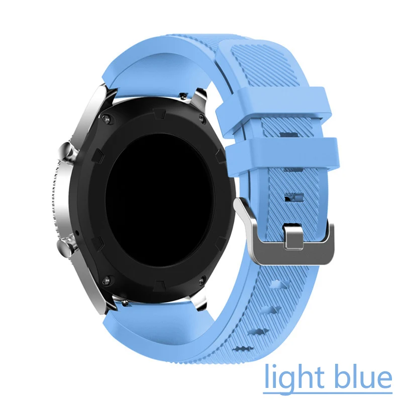 Light blue 22 мм ремешок для часов samsung Galaxy watch 46 мм 42 мм active 2 gear S3 Frontier ремешок huawei часы gt спортивный браслет 20 - Band Color: Light blue