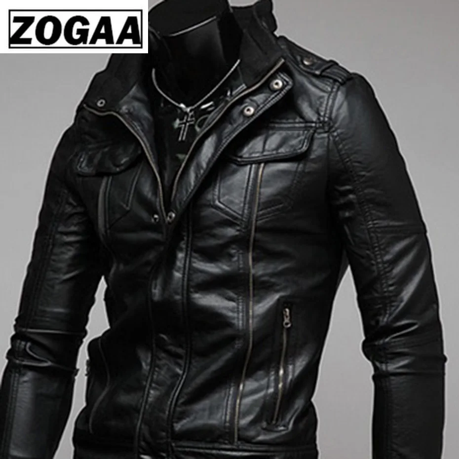

ZOGAA 2021 Hot Sale Gentlemen Cavalier PU Leather Jacket Vintage Retro Moto Faux Punk Leather Jackets Motorcycle Clothing Coats