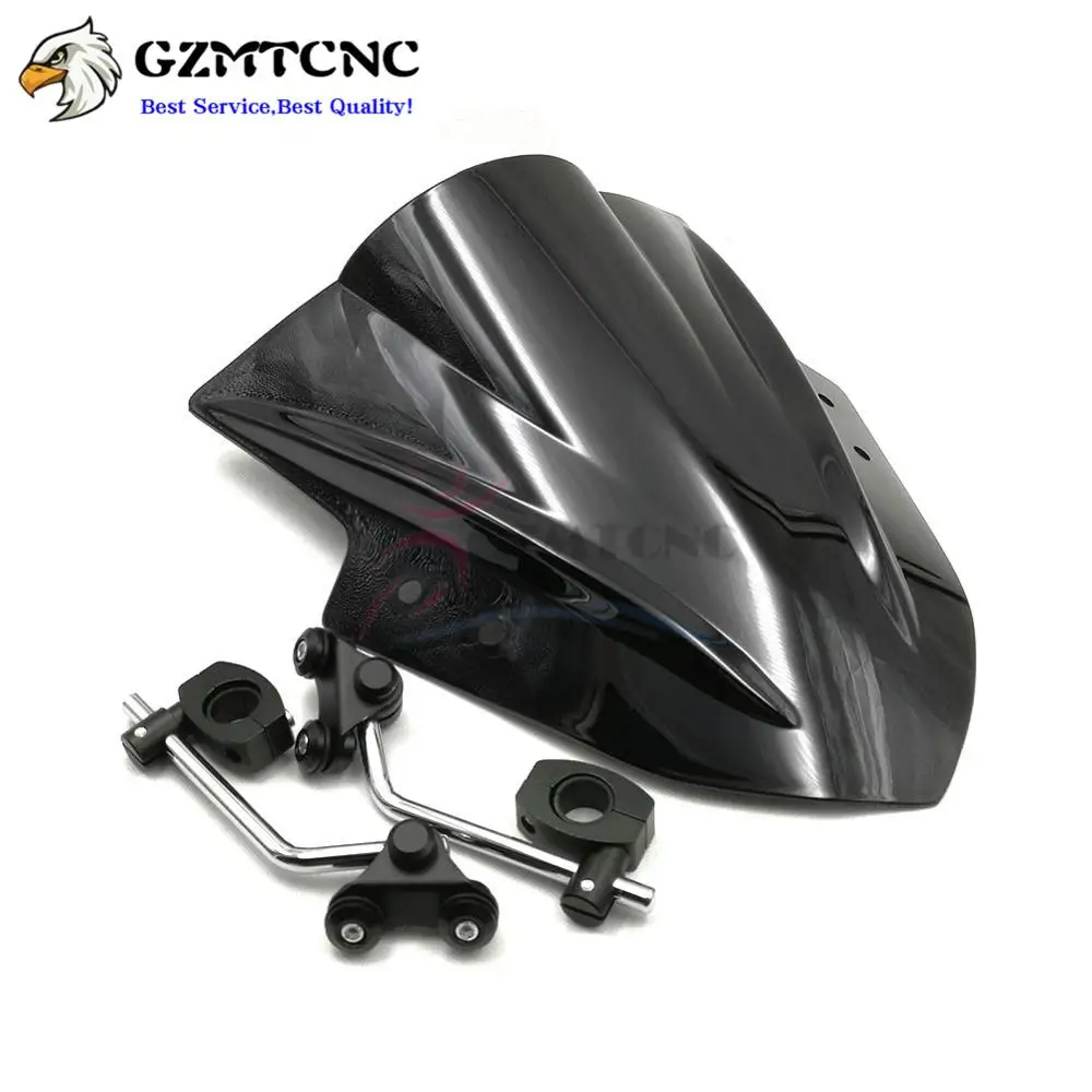 Лобовое стекло с регулируемым кронштейном для уличных велосипедов Honda Kawasaki Suzuki