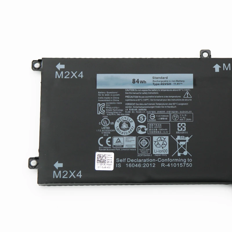 Аккумулятор CSMHY 4gvgh для ноутбука DELL Precision 5510 XPS 15 9550 series 1P6KD T453X 11 4 V 84WH | Компьютеры и