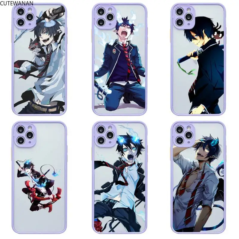

Anime Blue Exorcist Rin Okumura Phone Case For iphone 12 11 Pro Max Mini XS 8 7 Plus X SE 2020 XR Light purple Transparent Cover