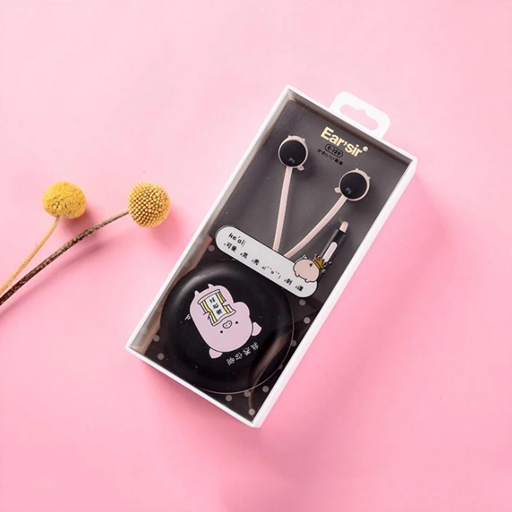 Cartoon cute in-ear earphones portable storage box packaging wire control can call student youth boutique music earplug earphone |