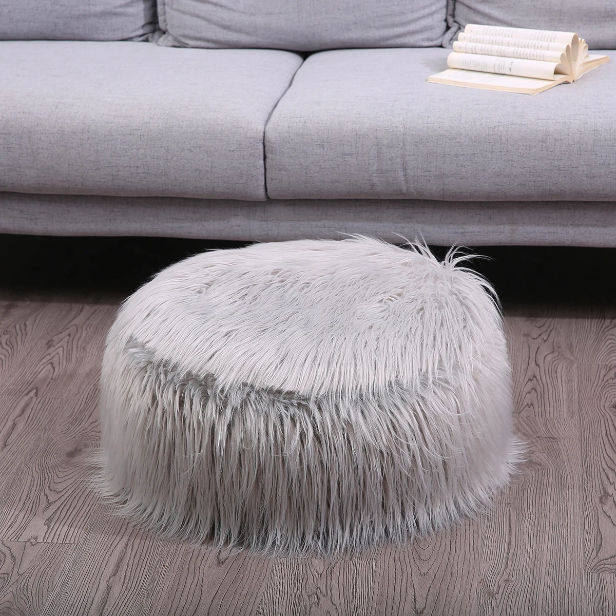 Shaggy съемный надувные мешки для бобов мягкий пушистый футон из искусственного