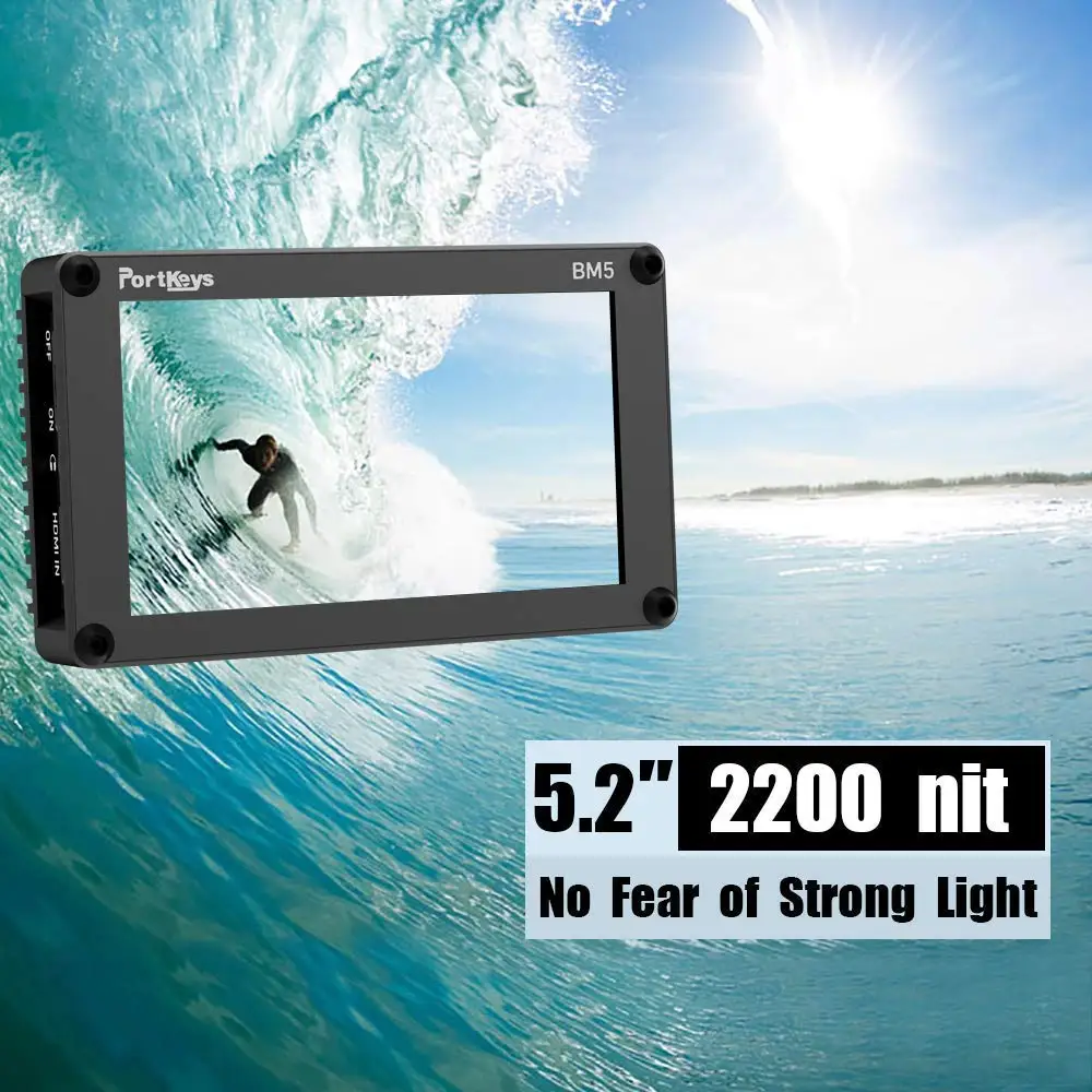 Portkeys BM5 3G-SDI/HDMI вход 2200nit сенсорный экран 3D-LUT алюминиевый корпус на камеру DSLR монитор с кабелем управления