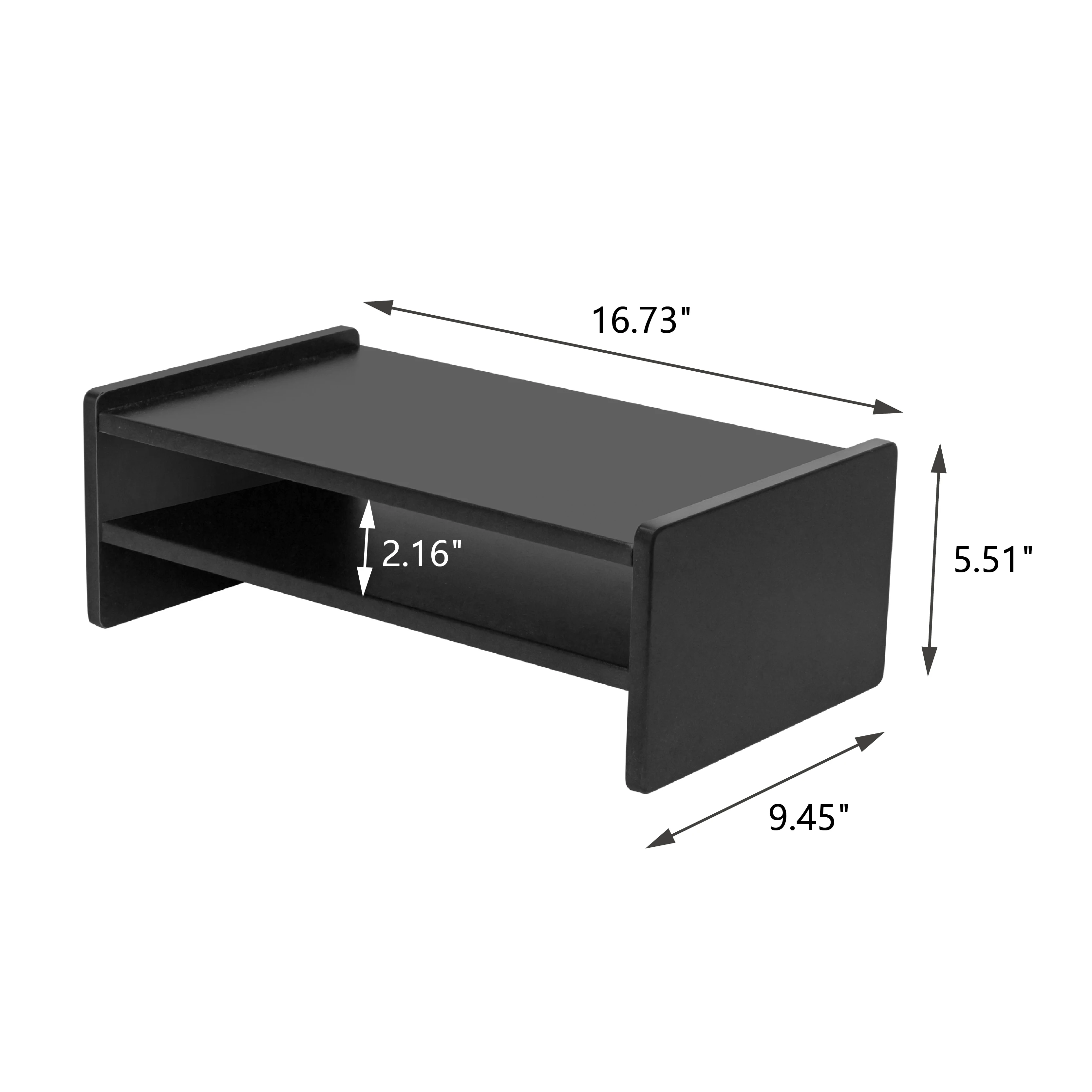 

16.7 Inch Computer Monitor Stand Clamp Desk TV Shelf Risers 2-Tier Wood Arm Riser Desk Storage Organizer [US-Stock]
