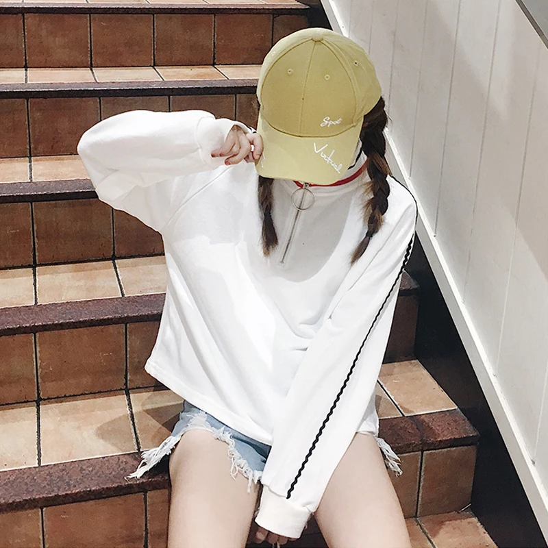 

Толстовка Женская свободного покроя, с воротником-стойкой и длинным рукавом