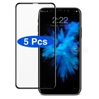 Закаленное стекло с полным покрытием для iPhone 13 Pro Max 11Pro, Защитная пленка для экрана iPhone 12 mini 11 6 7 8 XS Max XR, 5 шт.