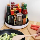 Вращающаяся на 360 градусов круглая стойка для хранения специй, поднос, нескользящий поворотный стол, фотодержатель, кухонный Органайзер