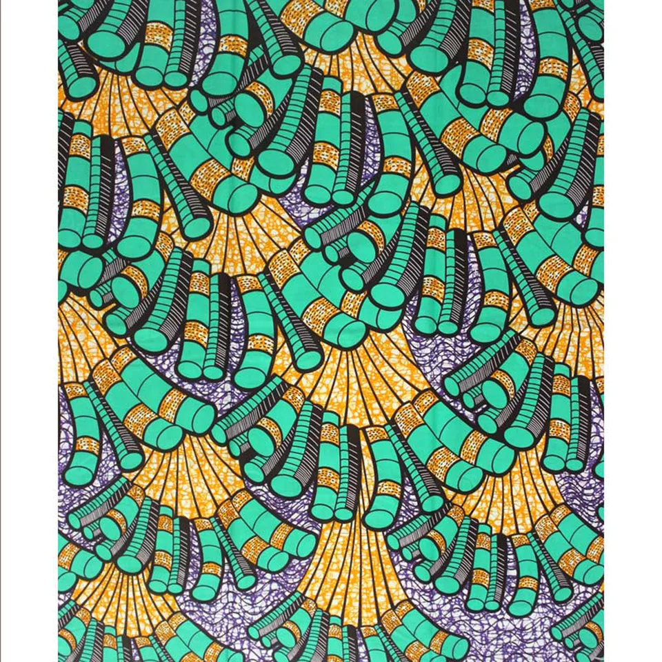 

Latest African Wax Print Ankara Fabrics 100% Cotton Batiki Wax Prints Kitenge/Pagnes/Kikwembe YBGSW-175