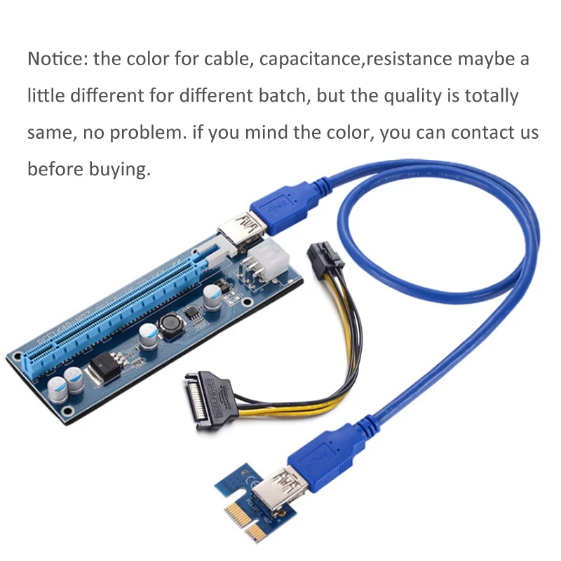 5 шт. PCI-E Riser PCI E Express 1X to 16X Card USB 3 0 SATA 6Pin кабели для BTC Bitcoin Mining Antminer |