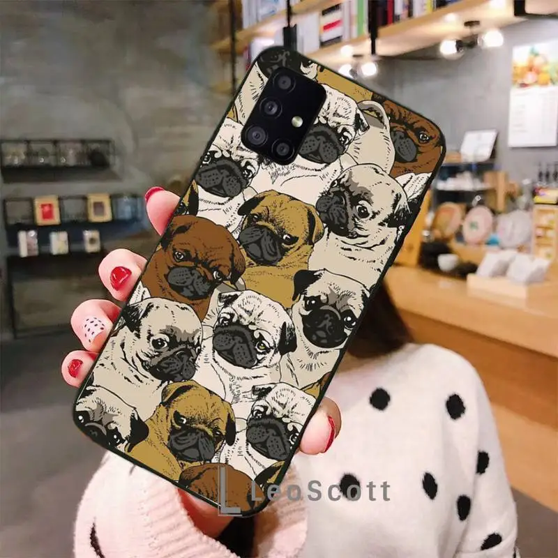 

Frenchies Pretty puppy Pug Bulldog Novelty Phone Cases For Samsung A50 A51 A71 A31 A21S S8 S9 S10 S20 S21 Plus Fe Ultra 4G 5G