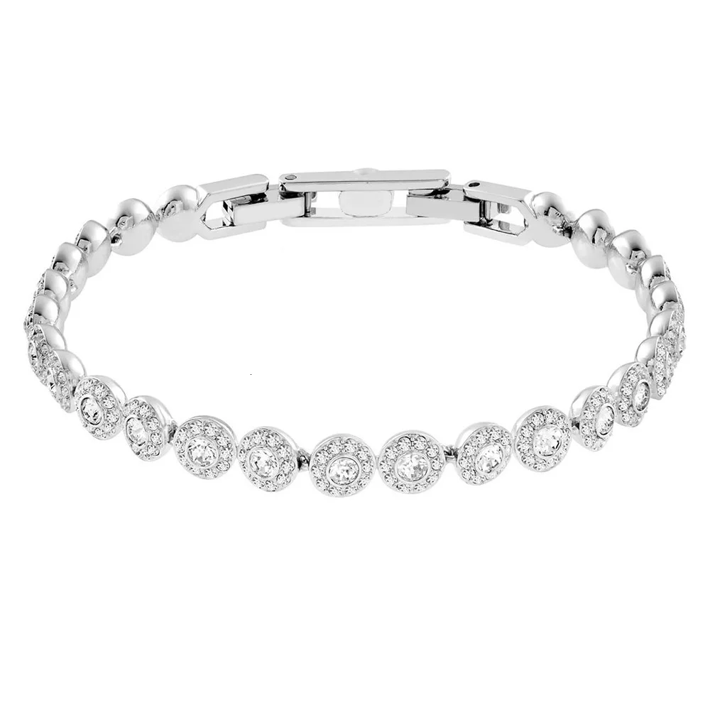 Новый золотистый браслет MANDY с голубыми кристаллами|Цепочки и браслеты| |