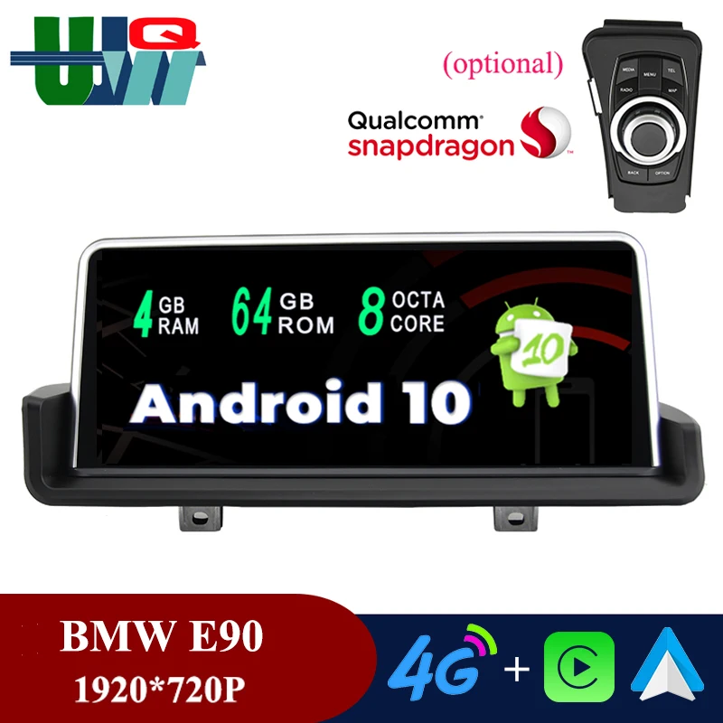 

UJQW BMW E90 Multimedia Qualcomm 1920*720P IPS Android 10 Car Radio GPS Navi for MW 3 Series E90 E91 E92 E93 4G Wireless Carplay