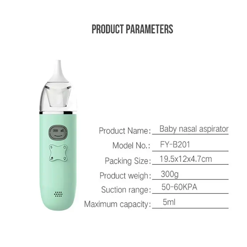 

2021 New USB Baby Nasal Aspirator Electric Safe Hygienic Nose Cleaner Silicone Snot Sucker For Newborn Infant