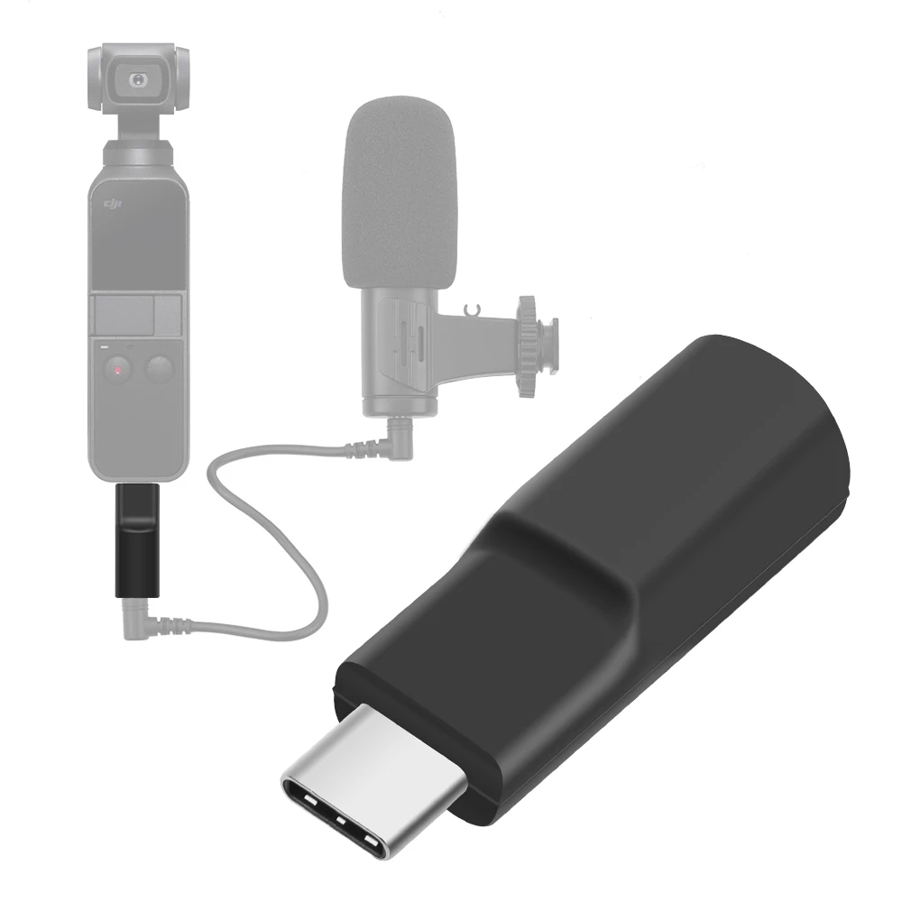 Переходник 3,5 мм микрофонный аудио адаптер для камеры DJI Osmo Pocket ...
