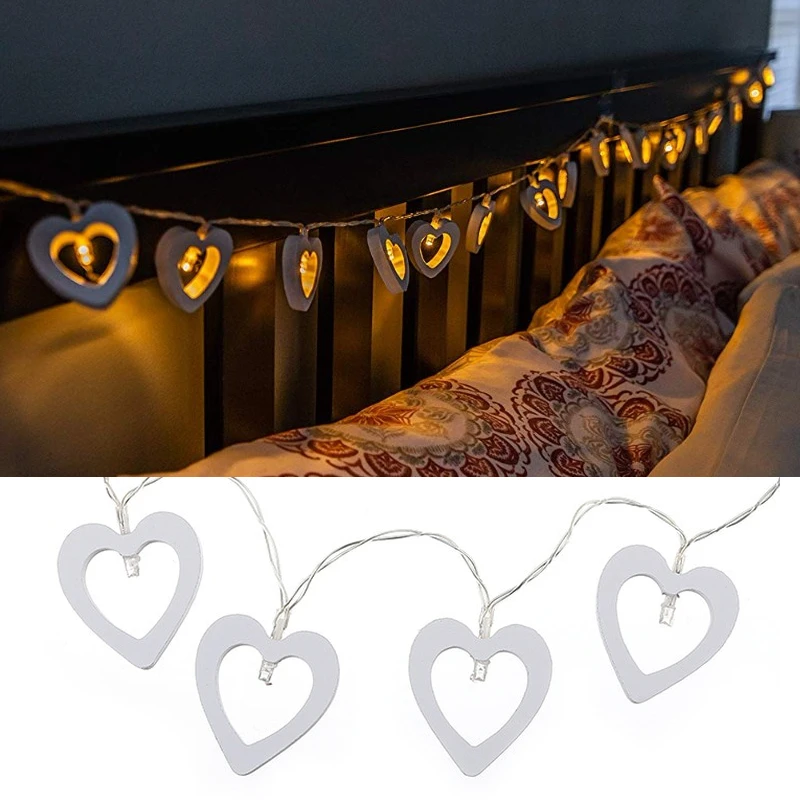 Деревянная любовь светодиодная гирлянда светильник цепочка сказочный украшение