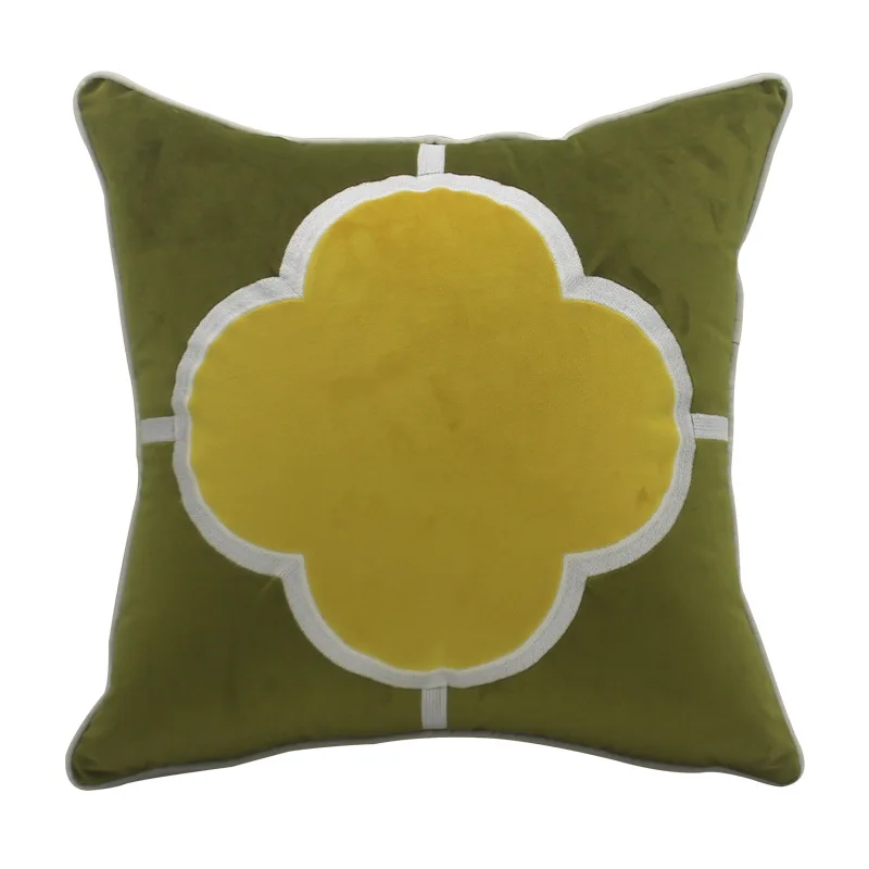 

Цветочные подушки, Зеленый Бархатный Чехол для подушки, декоративная наволочка с вышивкой в стиле ретро для дивана 45x4 5, украшения для гостиной и дома