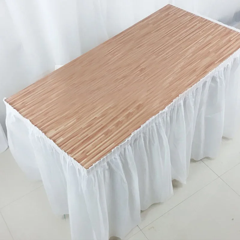 

Solid Color Disposable Plastic Table Skirt Baby Shower Birthday Party Outdoor Wedding Party Table Skirt Table Decoration