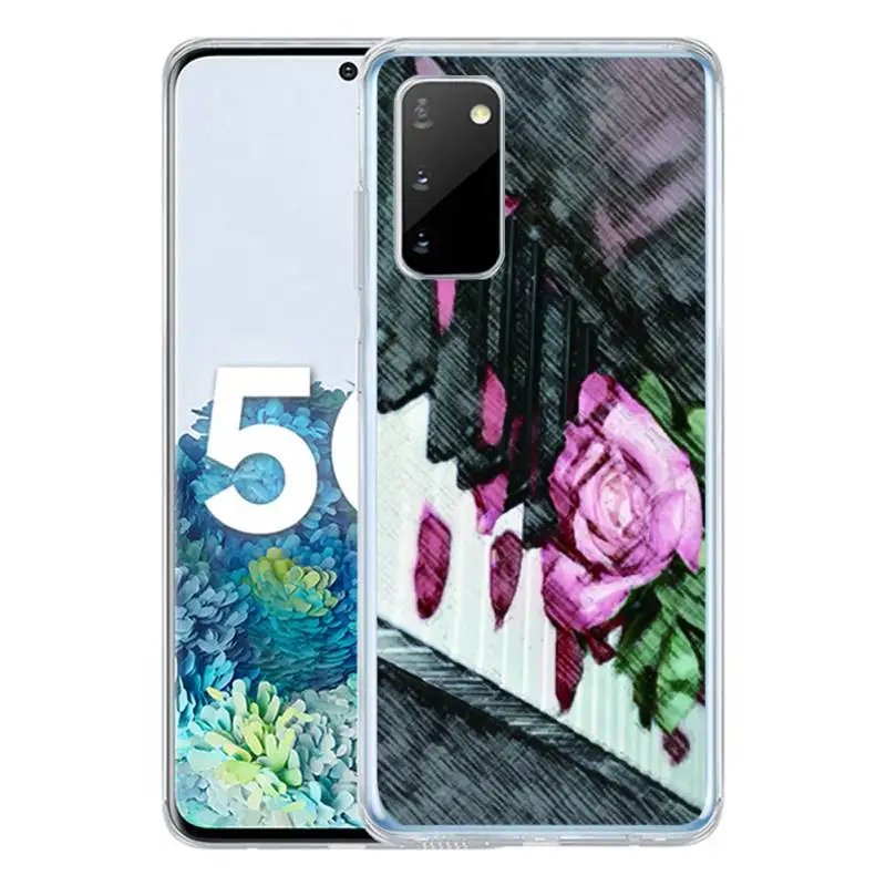 

Piano Keys Phone Case Clear Cover For Samsung S10 S10lite 2019 S9 S9plus S8 S7 Transparent Cases