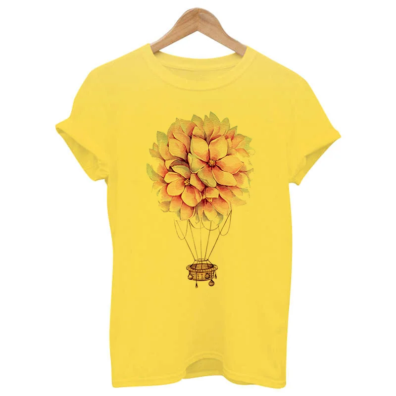 

Yellow T Shirt Women 2021 New Summer Short Sleeve Floral Flower Fashion Lady Top Tshirt Ladies Womens Graphic Female Tee T-Shirt