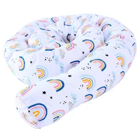 240cm newborn bed bumper infant crib fence cushion kids baby toys colorful rainbow baby bed surrounding comforting pillow
