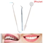 3 шт.лот набор стоматологических инструментов из нержавеющей стали, зубной клетчатый скребок, ротовое зеркало, стоматологический инструмент, зубной скалер для зубов, набор для зубов
