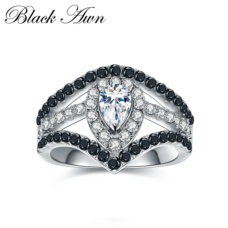 Черный ость 2021 новые оригинальные 100% стерлингового серебра 925 серебряные