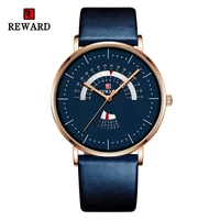 reward new luxury men quartz watch metal leather strap waterproof mens watches calendar week clock sports wristwatch