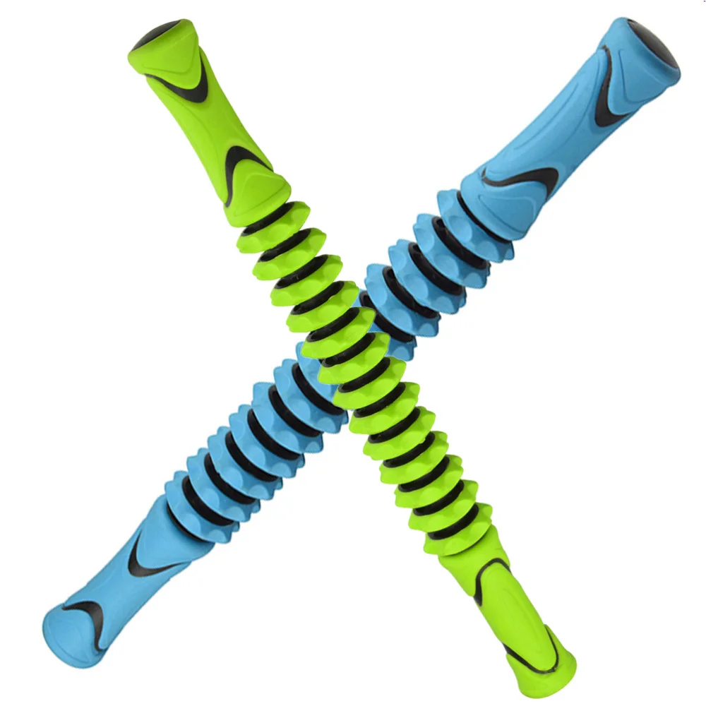 

1PC Muscle Relaxing Roller Rolling Stick Gear Massaging Rod Yoga Accessory for Home Shop Random Color