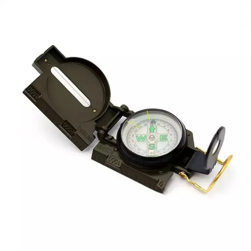 

1pc Compass Multifunctional Military Waterproof Compass For Outdoor Camping Hiking Hunting Exploring Fluorescent Waterproof
