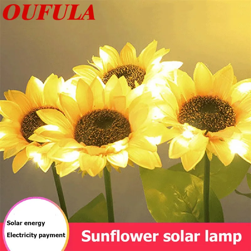 

BROTHER Solar Lawn Lamps Sunflower Waterproof Landscape Light Outdoor Light Control Induction Courtyard