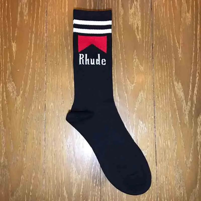 RHUDE носки для мужчин и женщин хип-хоп Rhude трубчатые носки для колледжа Ветер Rhude wild doodle носки