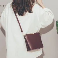 womens shoulder bag fashion 2021 new handbag pu leather female designer travel simple bucket bag messenger small square bag