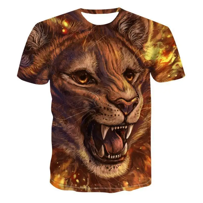 

Men 'S T -Shirt 3d Harajuku Wolf Cool T -Shirt Summer Gray And White Fashion Short Sleeve Tops Unisex Round Neck T Shirt