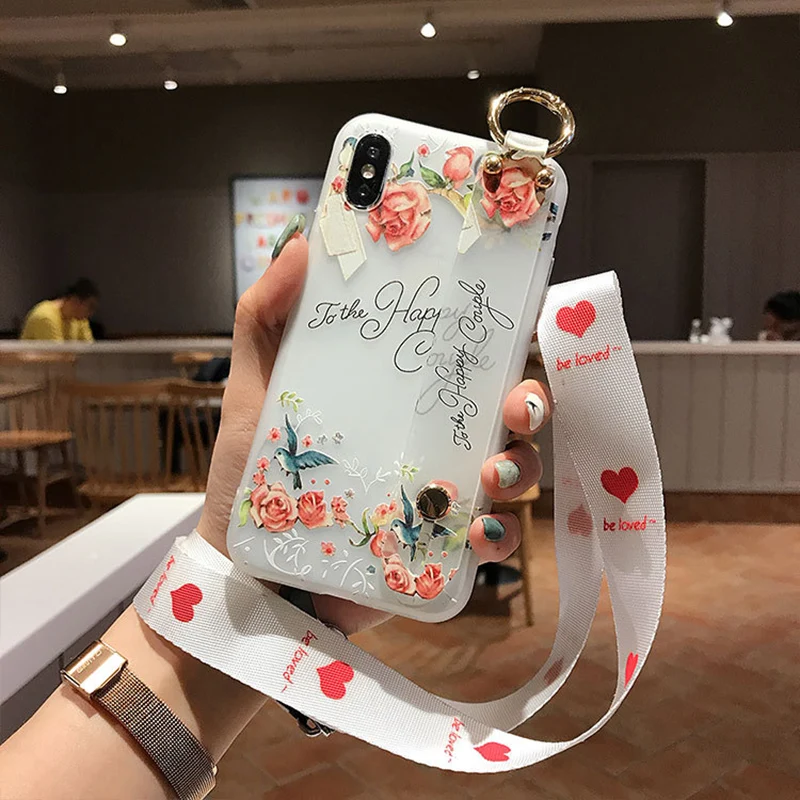 

Transparent Matte Flower TPU Mobile Phone Case For Xiaomi9 9pro CC9 Max2 3 Mix2 3 Wristband Cases Shell For Xiaomi Note2 3 Play