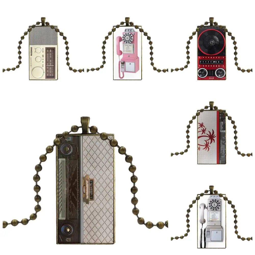 Для унисекс розовый ретро радио весна Винтажный стиль бижутерия со стеклянными