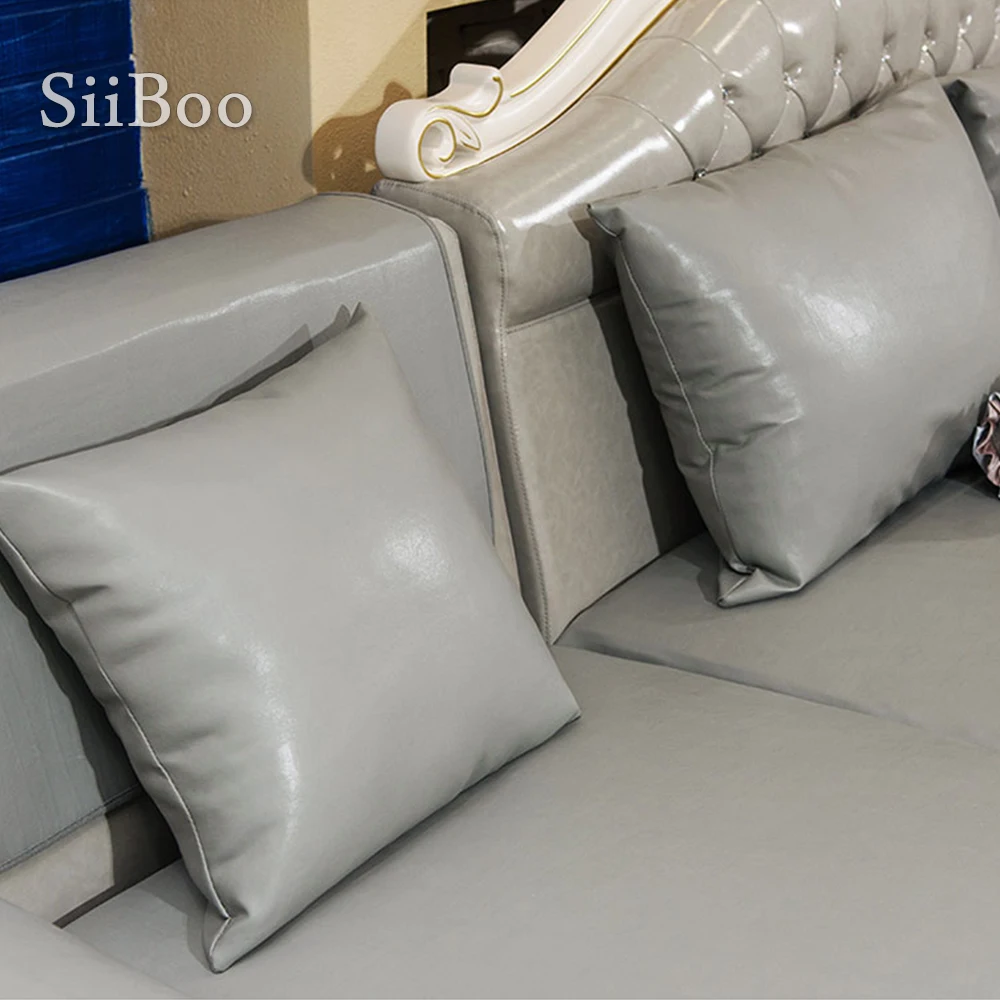 Чехол для дивана из искусственной кожи в европейском стиле серый винтажный