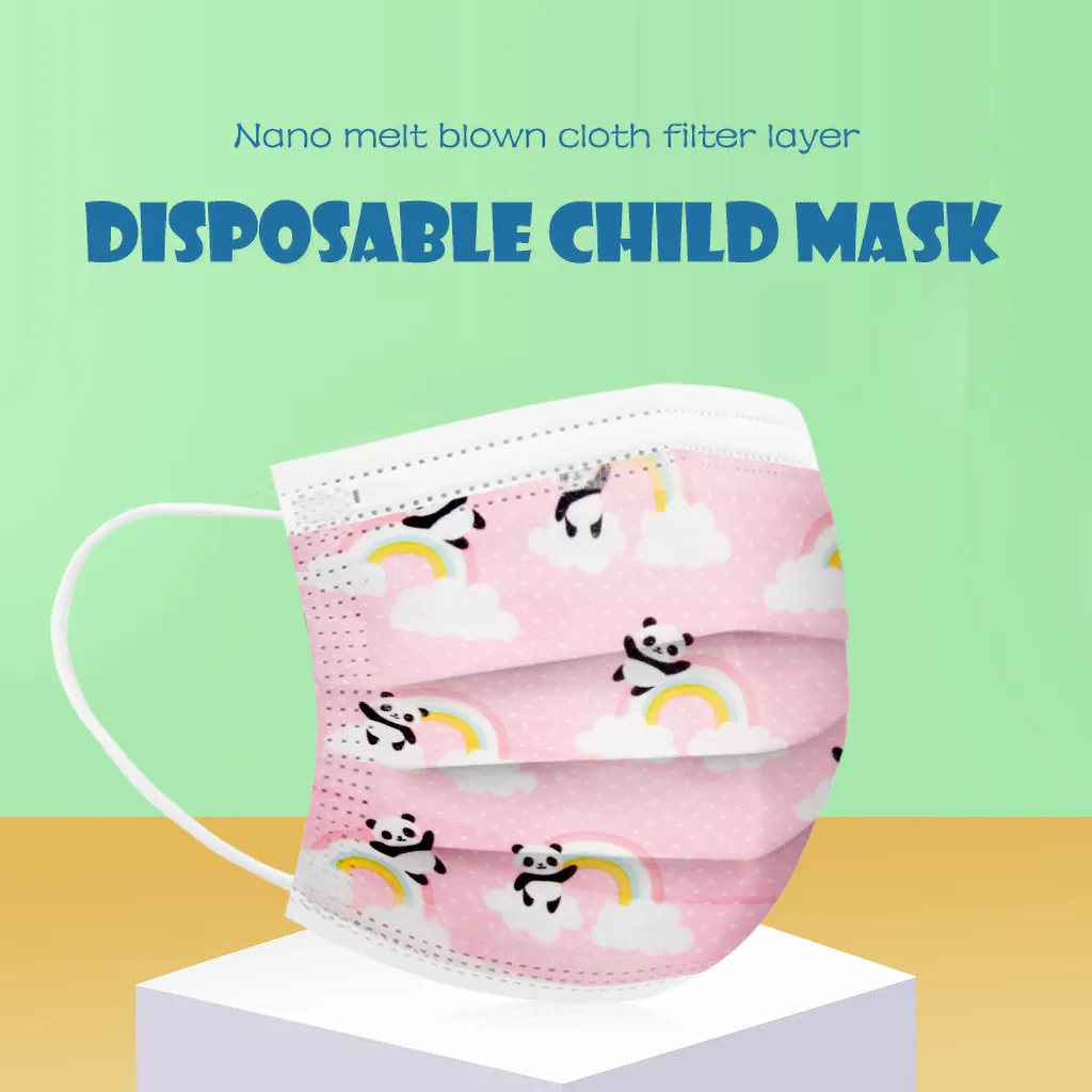

In Stock Scarf Mascarilla Children's Mask Disposable High Quality Industrial 3Ply Earhook for your child's school start 50PCS F
