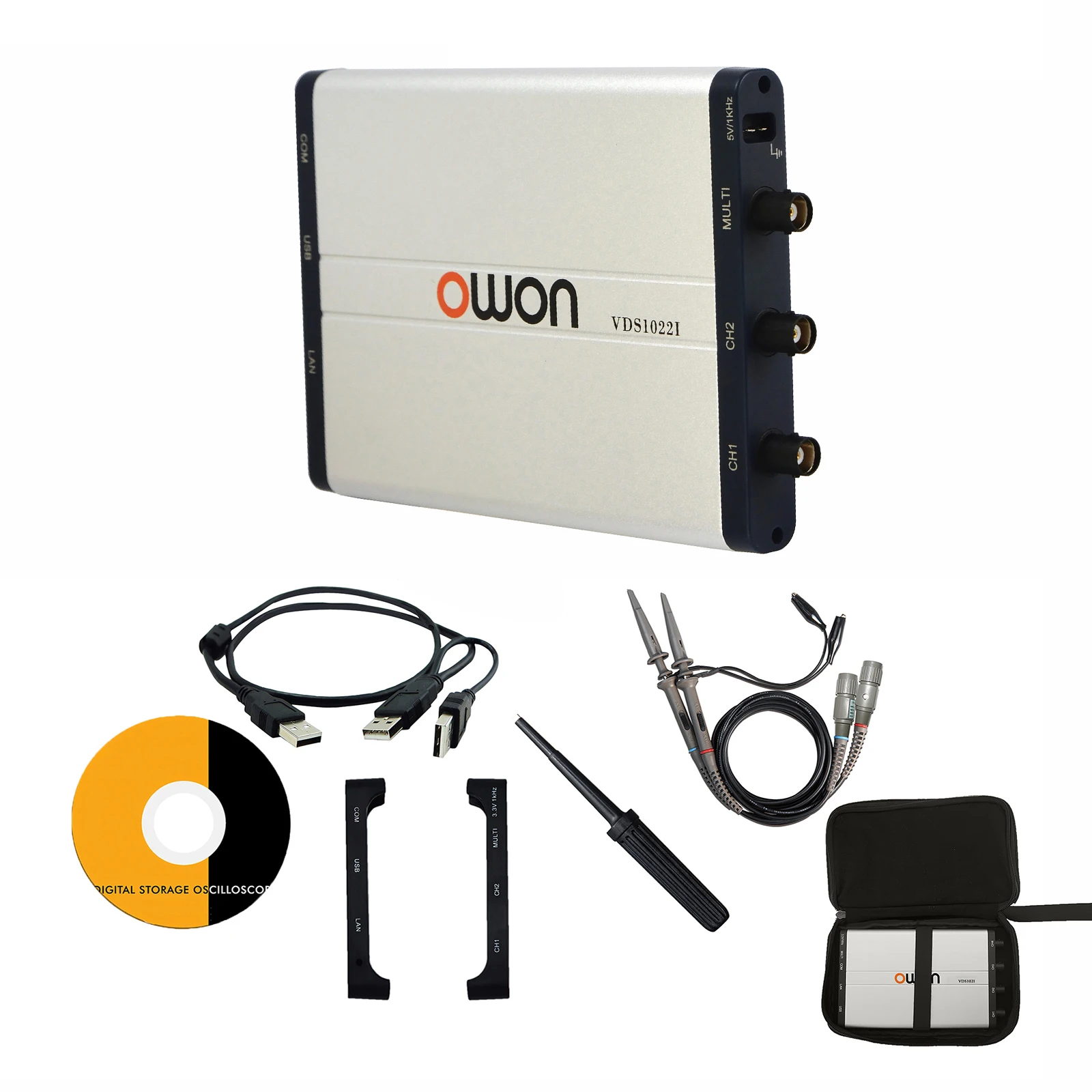 

Virtual Oscilloscope Dual-Channel 25MHz Bandwidth 100MS/S Sampling Rate PC Based USB Storage Spectrum Analyzer Data Recorder