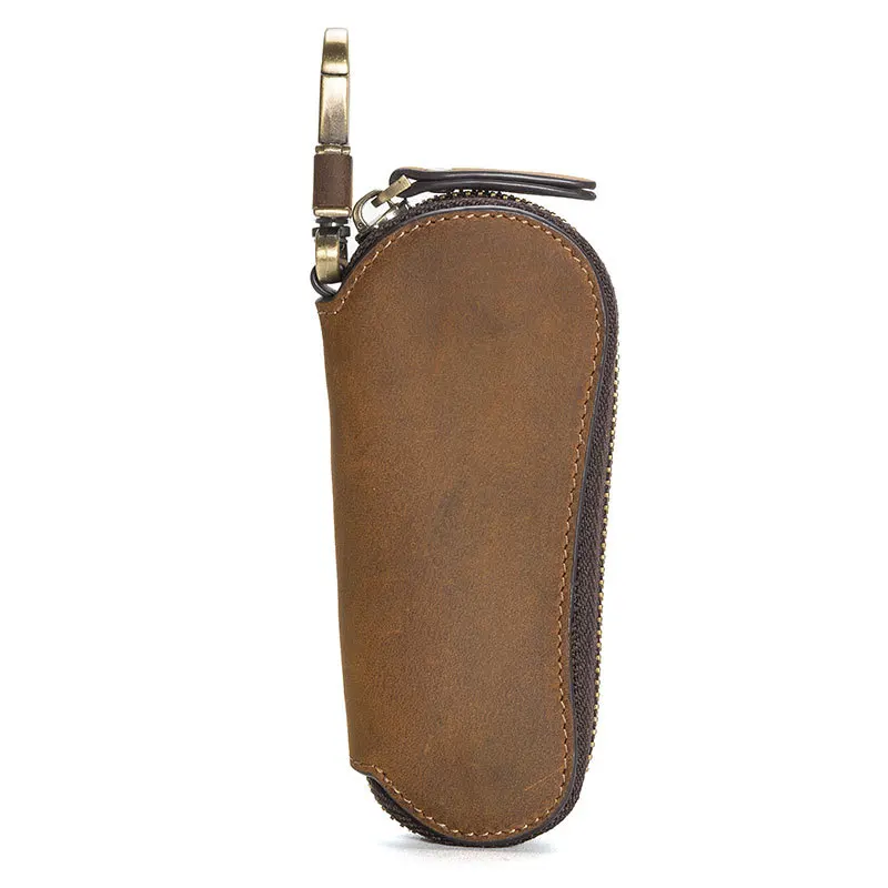

Retro Leather Key Bag Multi Function Zipper Convenient Crazy Horse General Motors In Stock