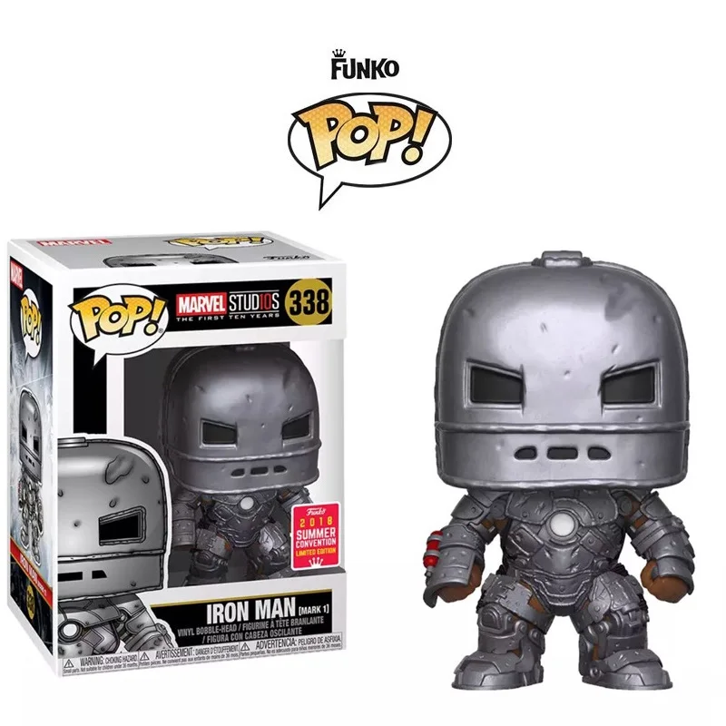 Funko POP Marvel Мстители Железный человек Tony Stark War Machine коллекция виниловых экшен и игрушек Фигурки Коллекционная модель игрушки для детей - Цвет: 338 with box