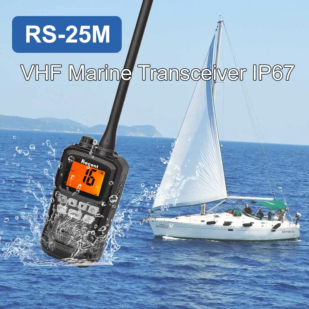 

Recent RS-25M VHF Marine Radio 156.000-162.000MHz Handheld Float Radio Stadion IP67 Waterproof 3W/1W Two Way Radio