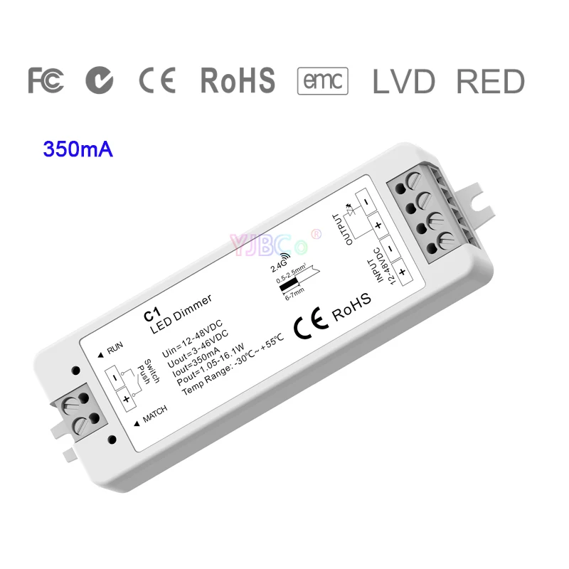 Одноцветный светодиодный контроллер постоянного тока C1 1 канал * 350 мА/700 мА