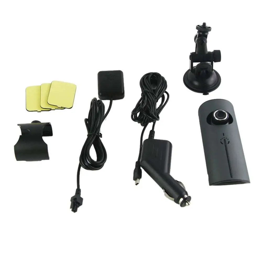 2 7 "Двойная камера Автомобильный черный ящик DVR с g-датчиком GPS регистратор видео