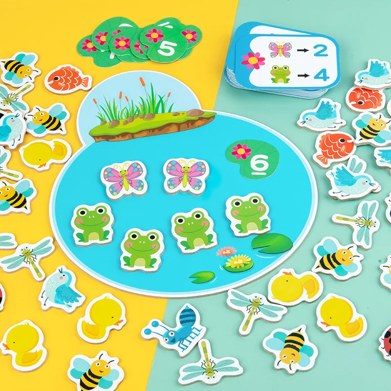 Обучающая игрушка для детей интерактивные настольные игры с подсчетом животных